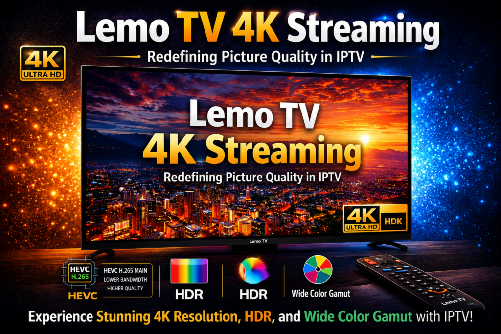 Xtreme HD IPTV 4K streaming showcasing ultra high-definition IPTV picture quality on smart TV and devices.
